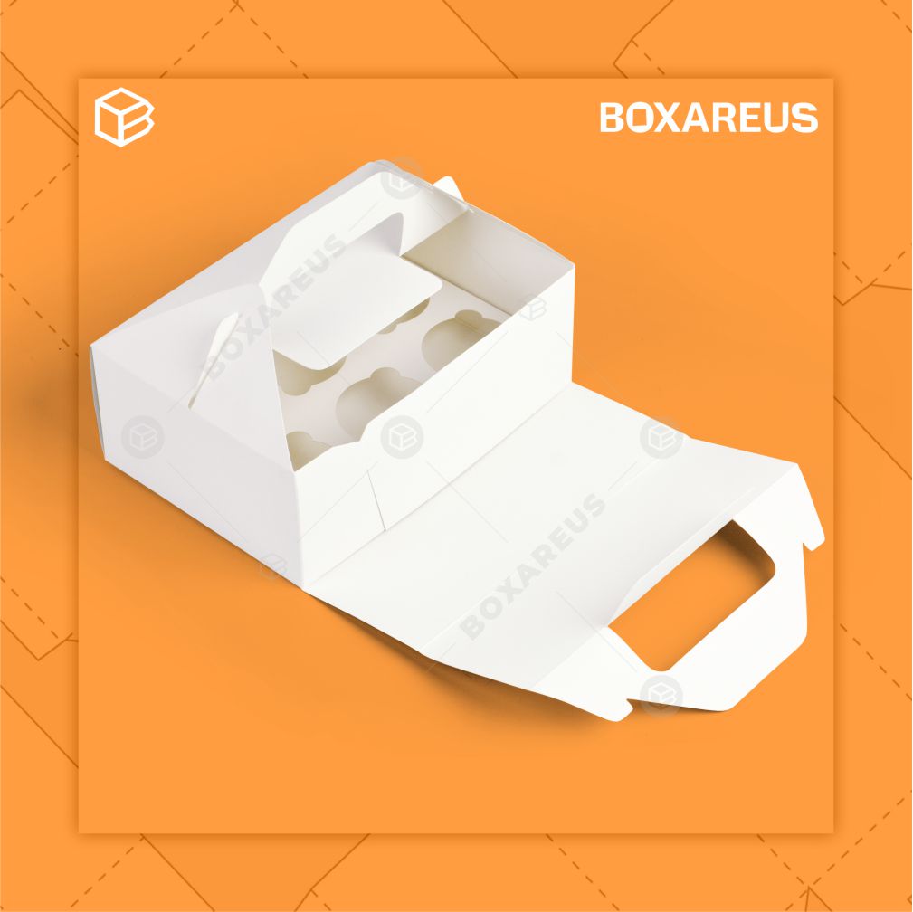Cup Cake Box - 40413 White + Insert (10 Pc)