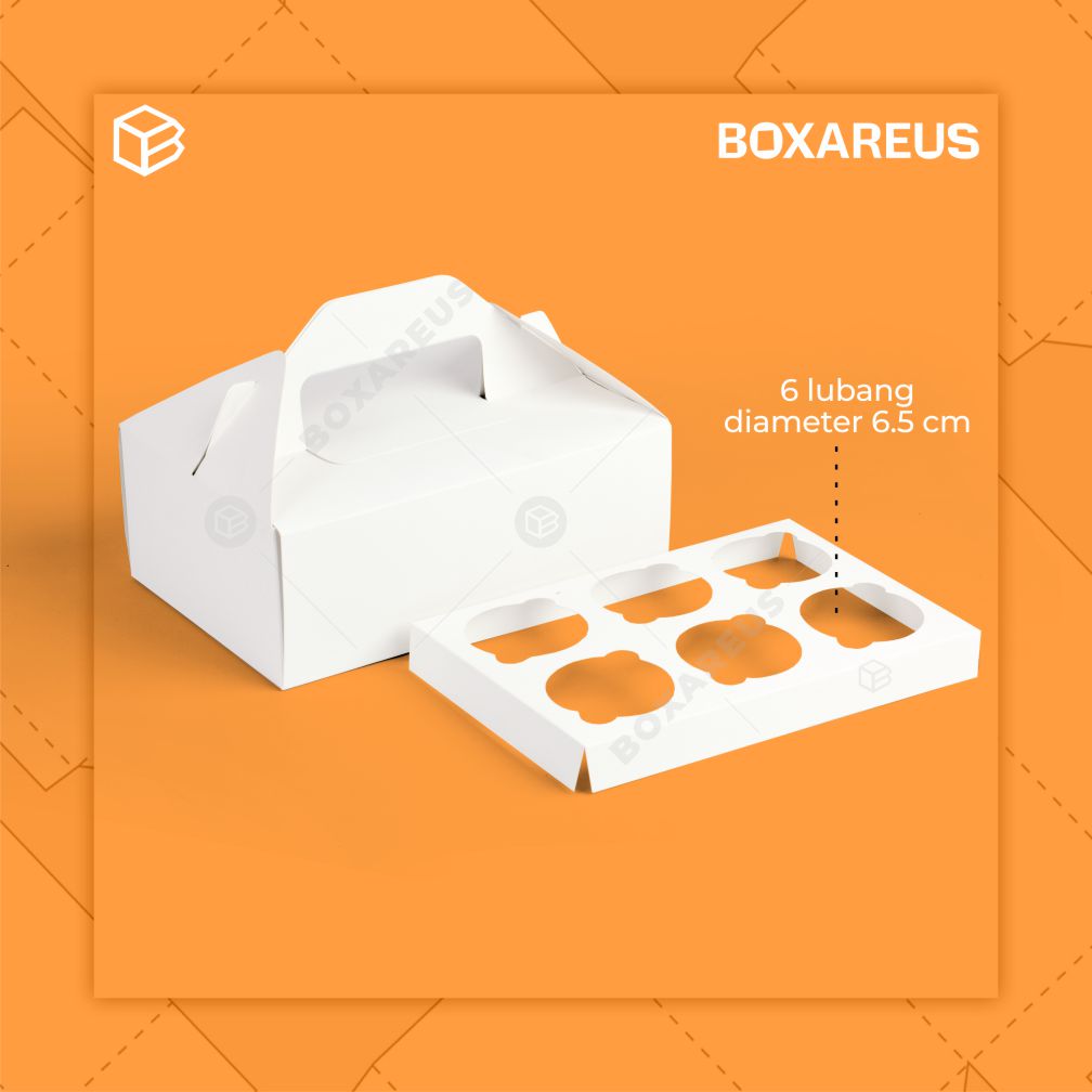 Cup Cake Box - 40413 White + Insert (10 Pc)