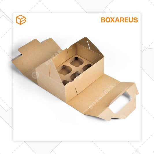 Cup Cake Box - 40413 Brown+Insert (10 Pc)