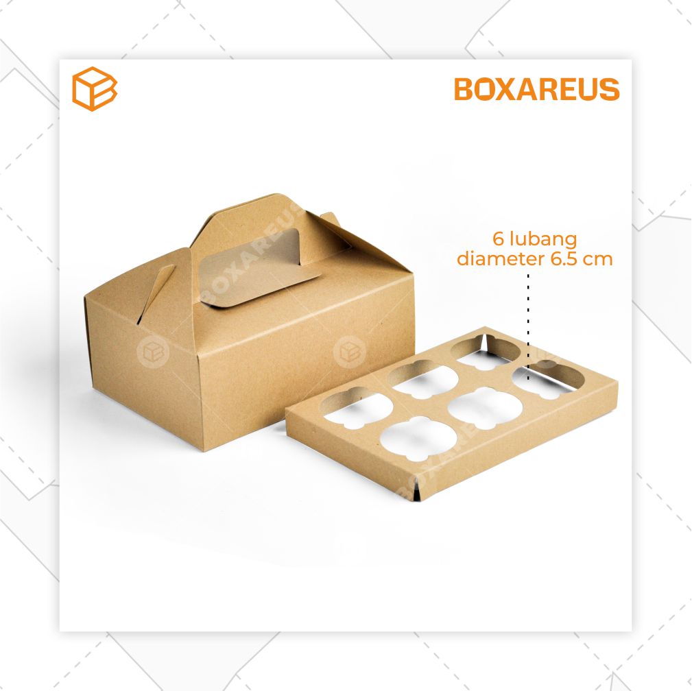 Cup Cake Box - 40413 Brown+Insert (10 Pc)