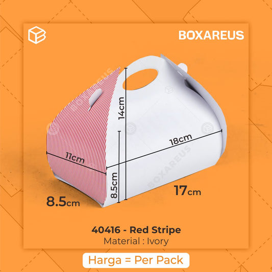 Gift Box - 40416 Red Stripe (20 Pc)