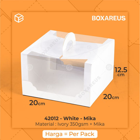 Cake Box - 42012 White Mika (10 Pc)