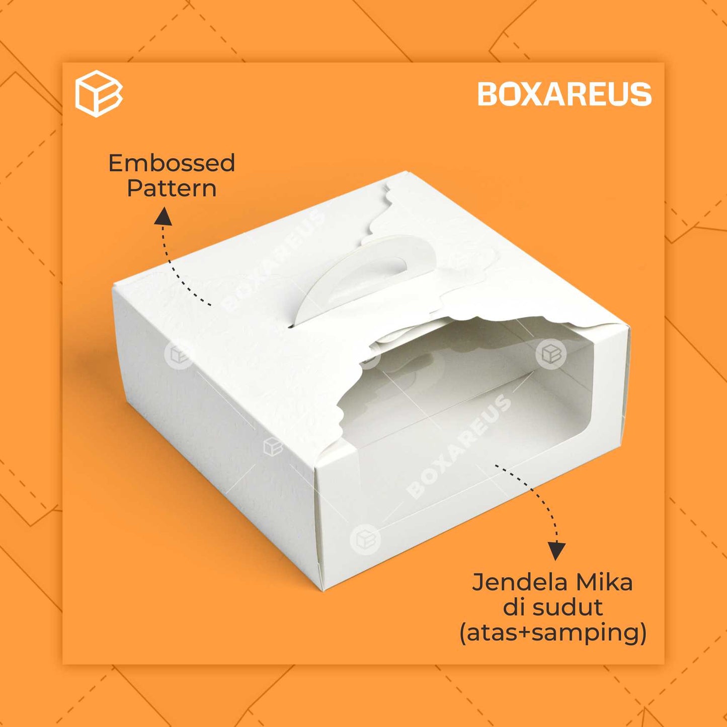 Cake Box Mika - 42510 White Emboss (10 pc)