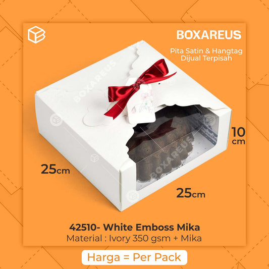 Cake Box Mika - 42510 White Emboss (10 pc)
