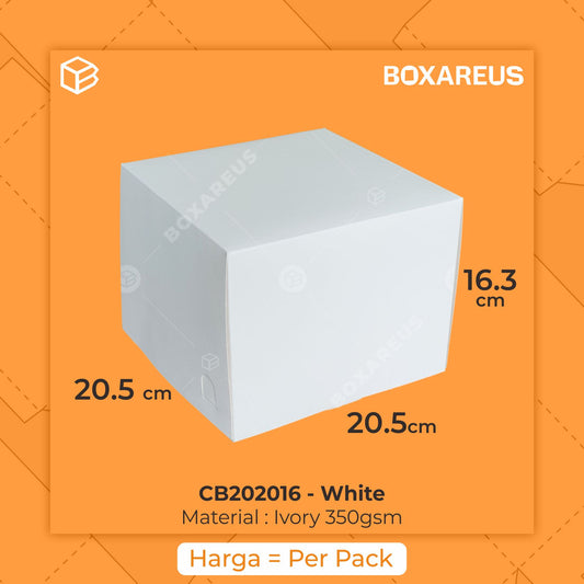 Cake Box - CB202016 White (10 Pc)