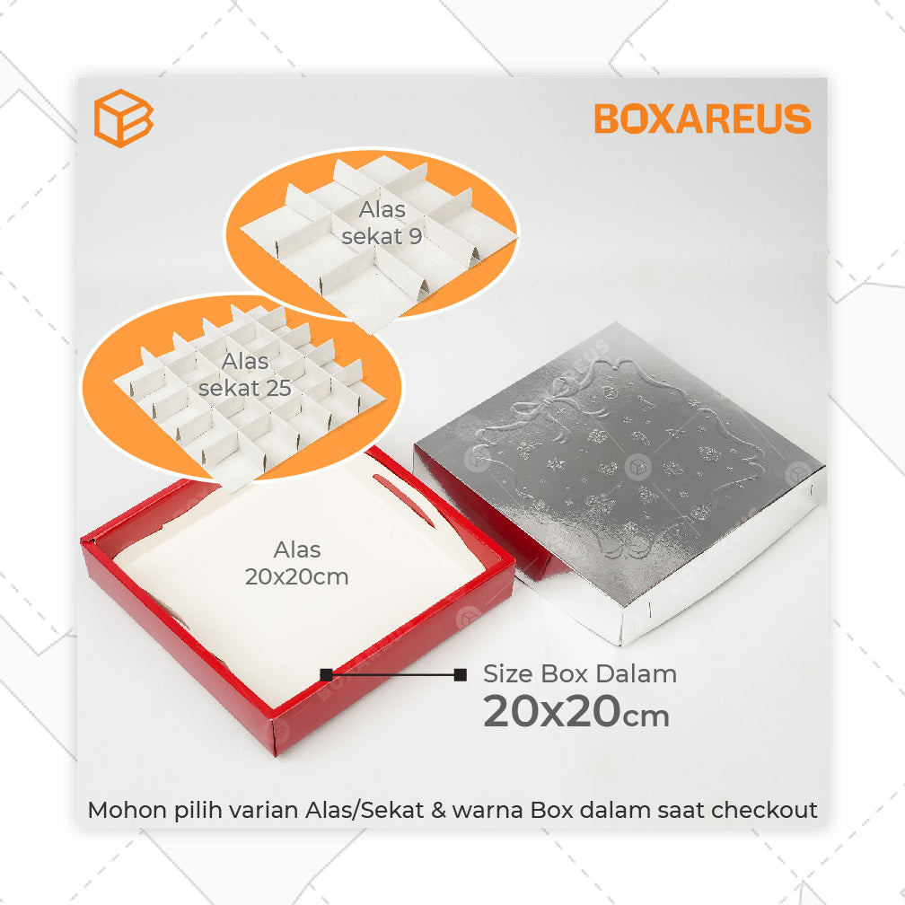Cake Box/ Nastar Box - CB212135 Emboss Natal (10 Pc)