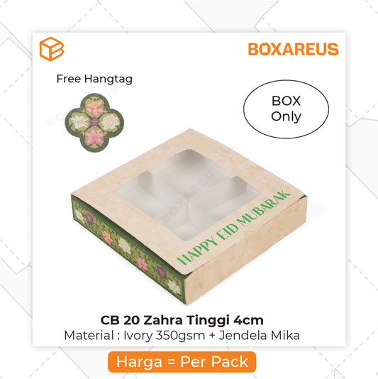 Cake Box / Nastar Box - CB 20 Zahra Tinggi 4cm (10 Pc)