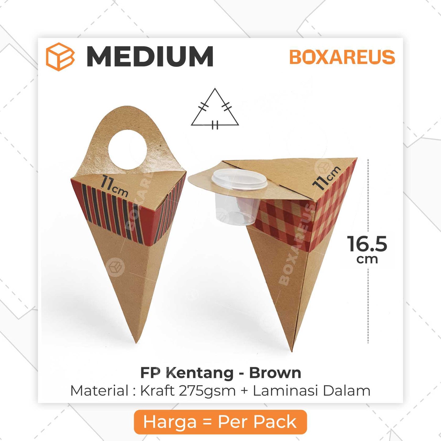 Snack Box / Box Kentang - FP Kentang Brown Medium (50 Pc)