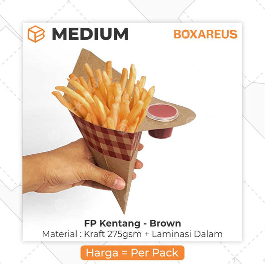 Snack Box / Box Kentang - FP Kentang Brown Medium (50 Pc)