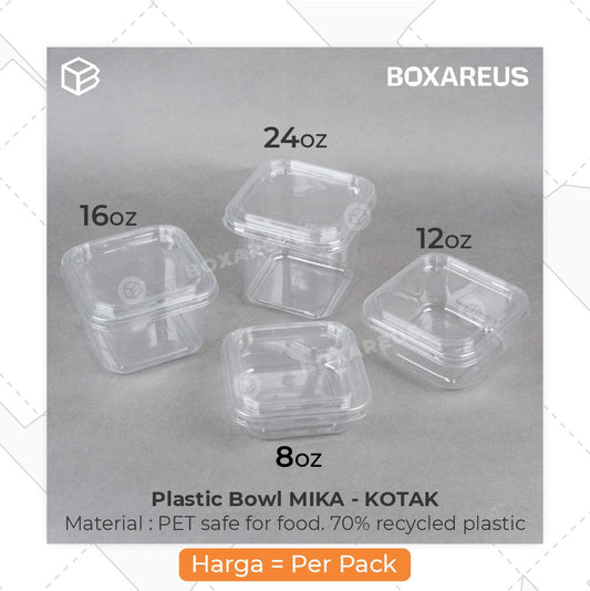 Mangkok Mika/Plastic Bowl - KOTAK (50 Pc)