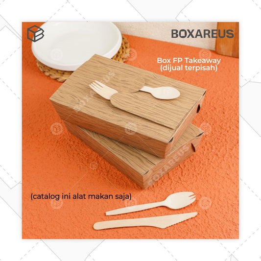Alat Makan - Wooden Cutleries (100 Pc)