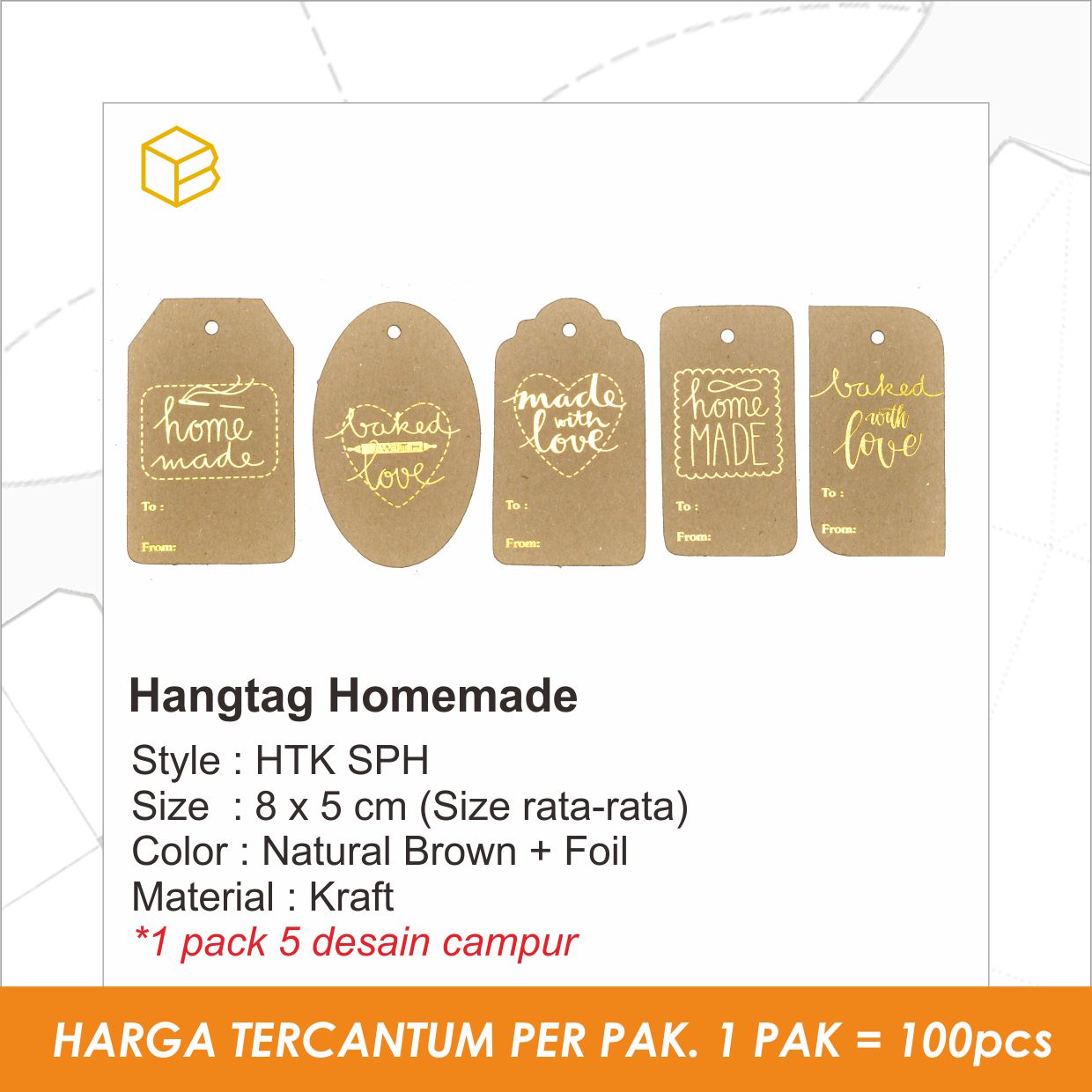 Hangtag Kraft - HTK SPH Home Made (100 pc)