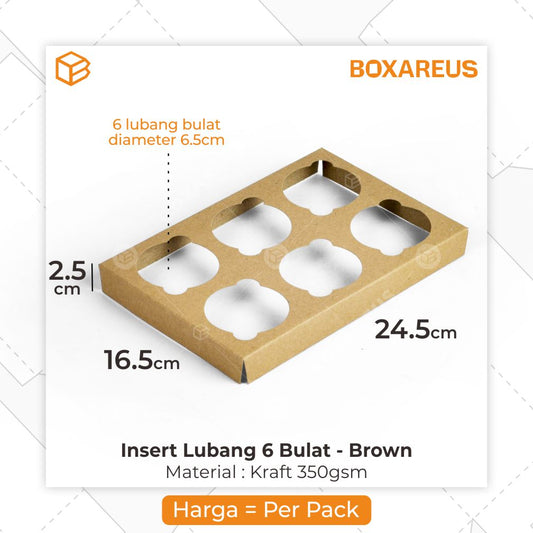 Insert Cup Cake Box - Lubang 6 Bulat (20 Pc)