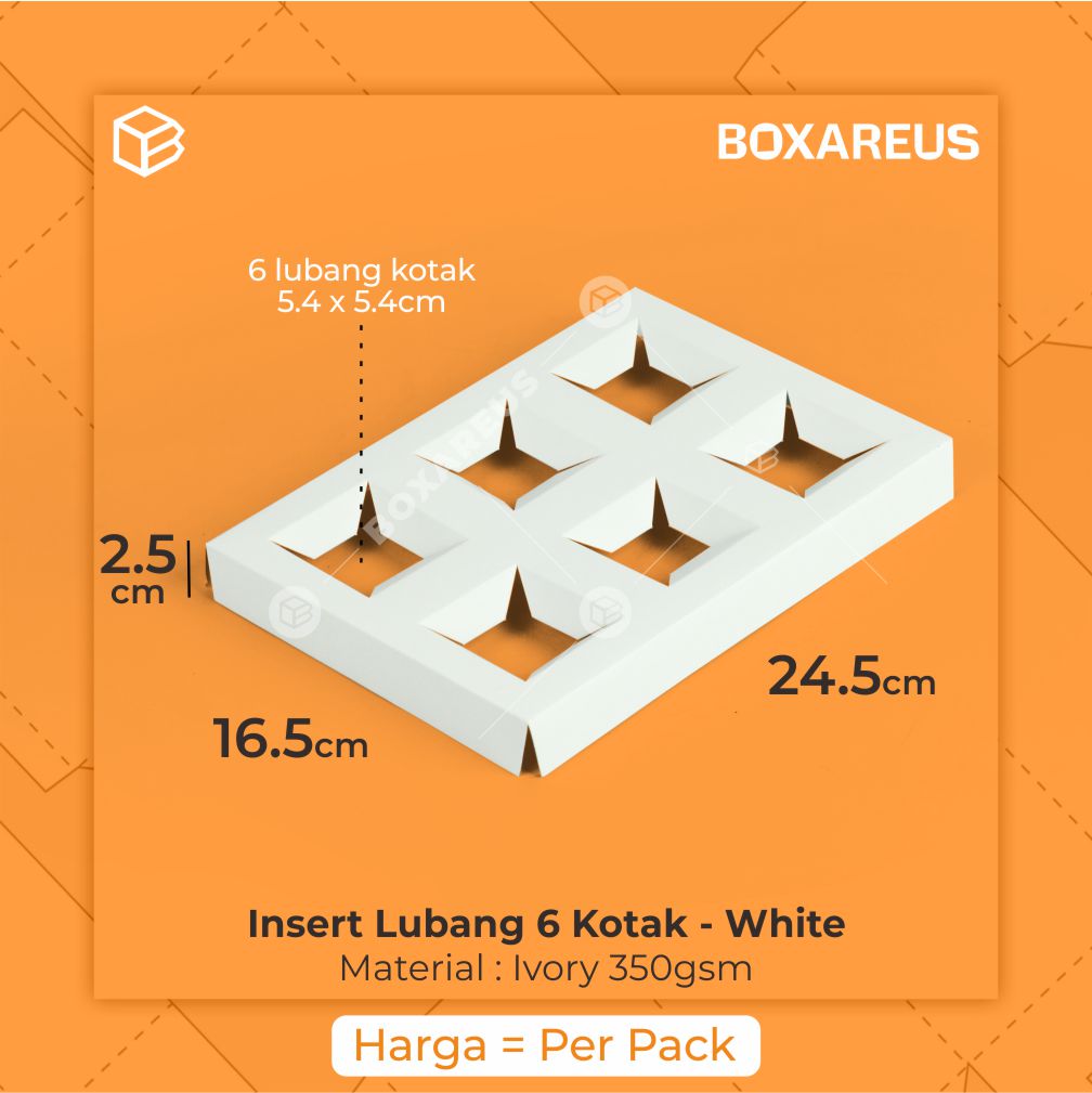 Insert Cup Cake Box - Lubang 6 Kotak (20 Pc)