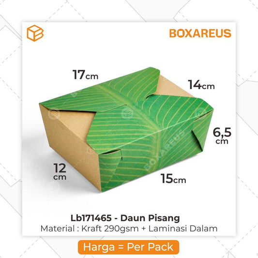 Lunch / Snack Box - LB171465 Daun Pisang (50pcs)