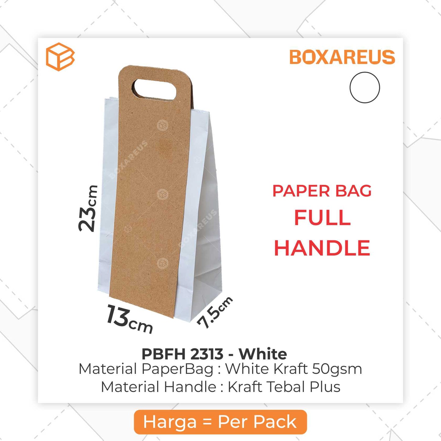 Paper Bag - PBFH2313 White (50 Pc)