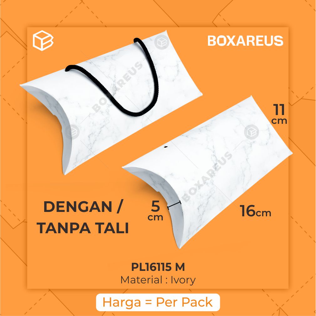 Pillow Box - PL16115 Marble + Tali Red (20 Pc)