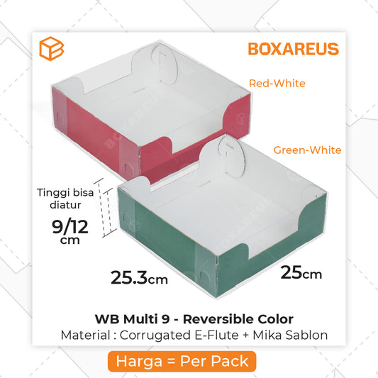 Pudding / Cup Cake Box - WB Multi 9 Reversible White