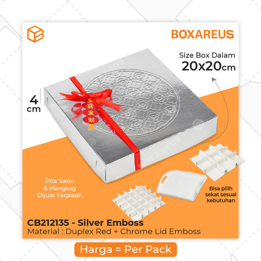 Cake Box/ Nastar Box - CB212135 Emboss CNY (10 Pc)