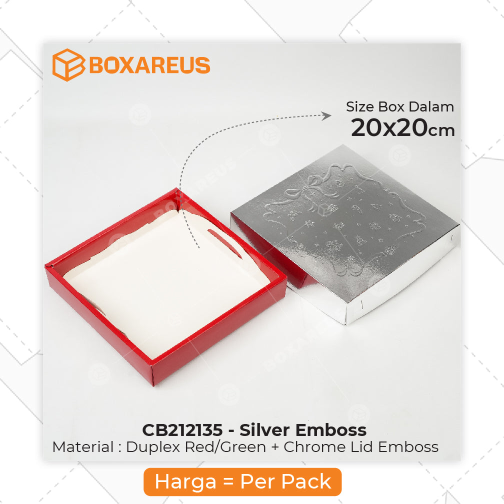 Cake Box/ Nastar Box - CB212135 Emboss Natal (10 Pc)