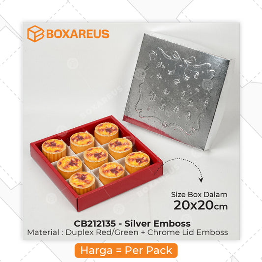 Cake Box/ Nastar Box - CB212135 Emboss Natal (10 Pc)