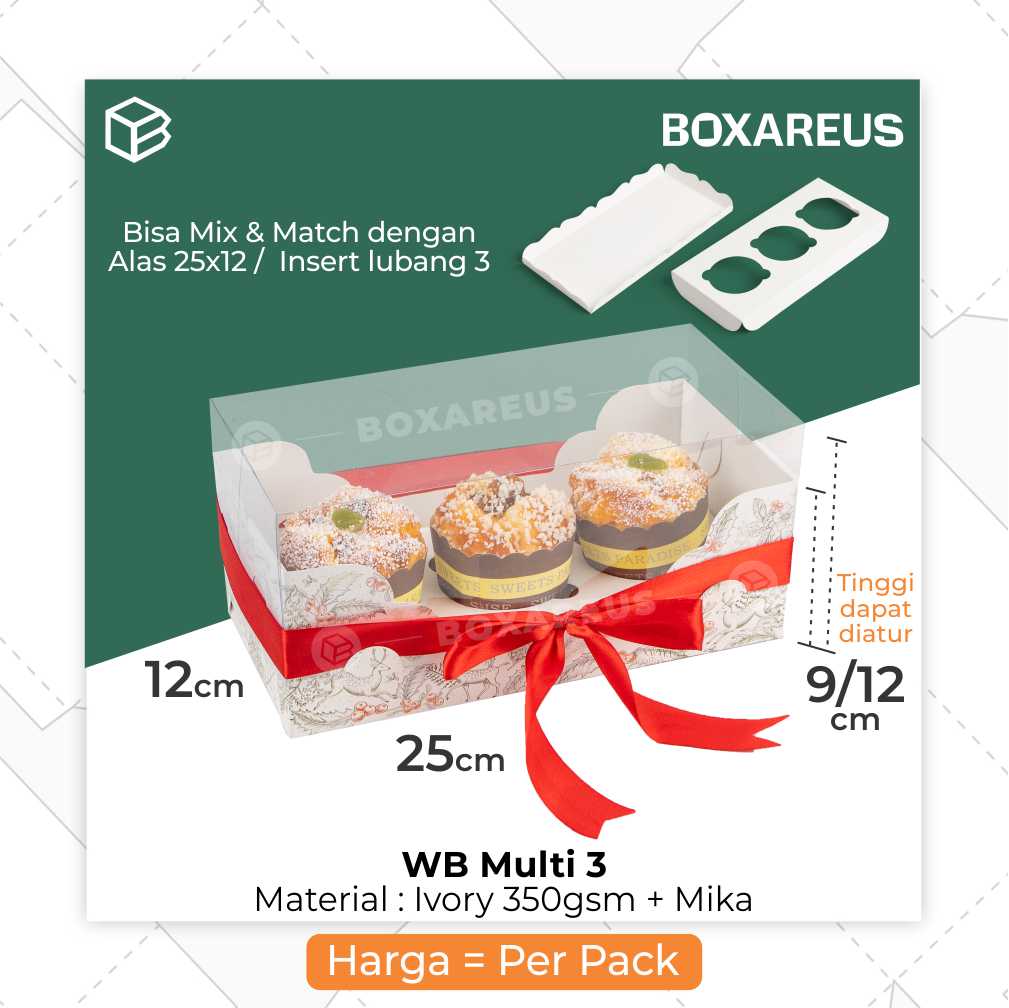 Cupcake Box - WBC Multi 3 (10 Pc)