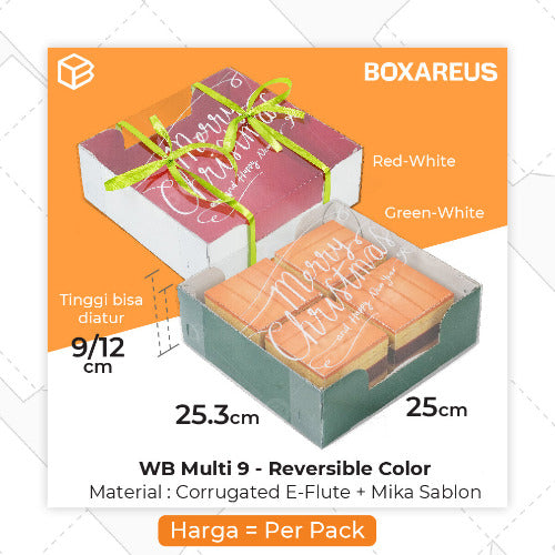 Pudding / Cup Cake Box - WBC Multi 9 Natal (5 Pc)