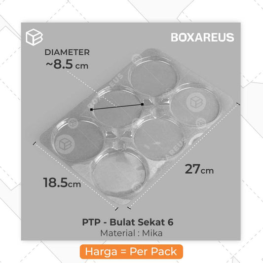 Plastik Tray Puding - PTP Bulat 6 (50 Pc)