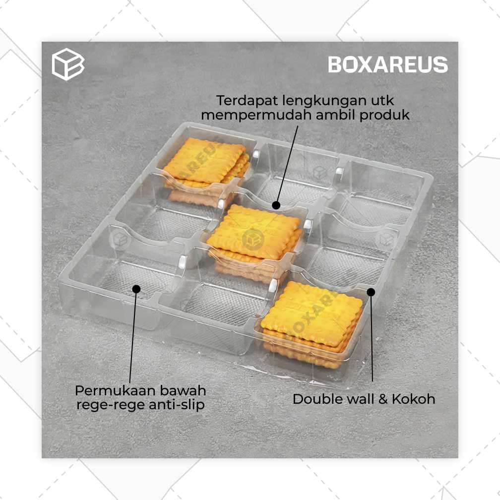 Plastik Tray Puding - PTP Kotak Sekat (50 Pc)