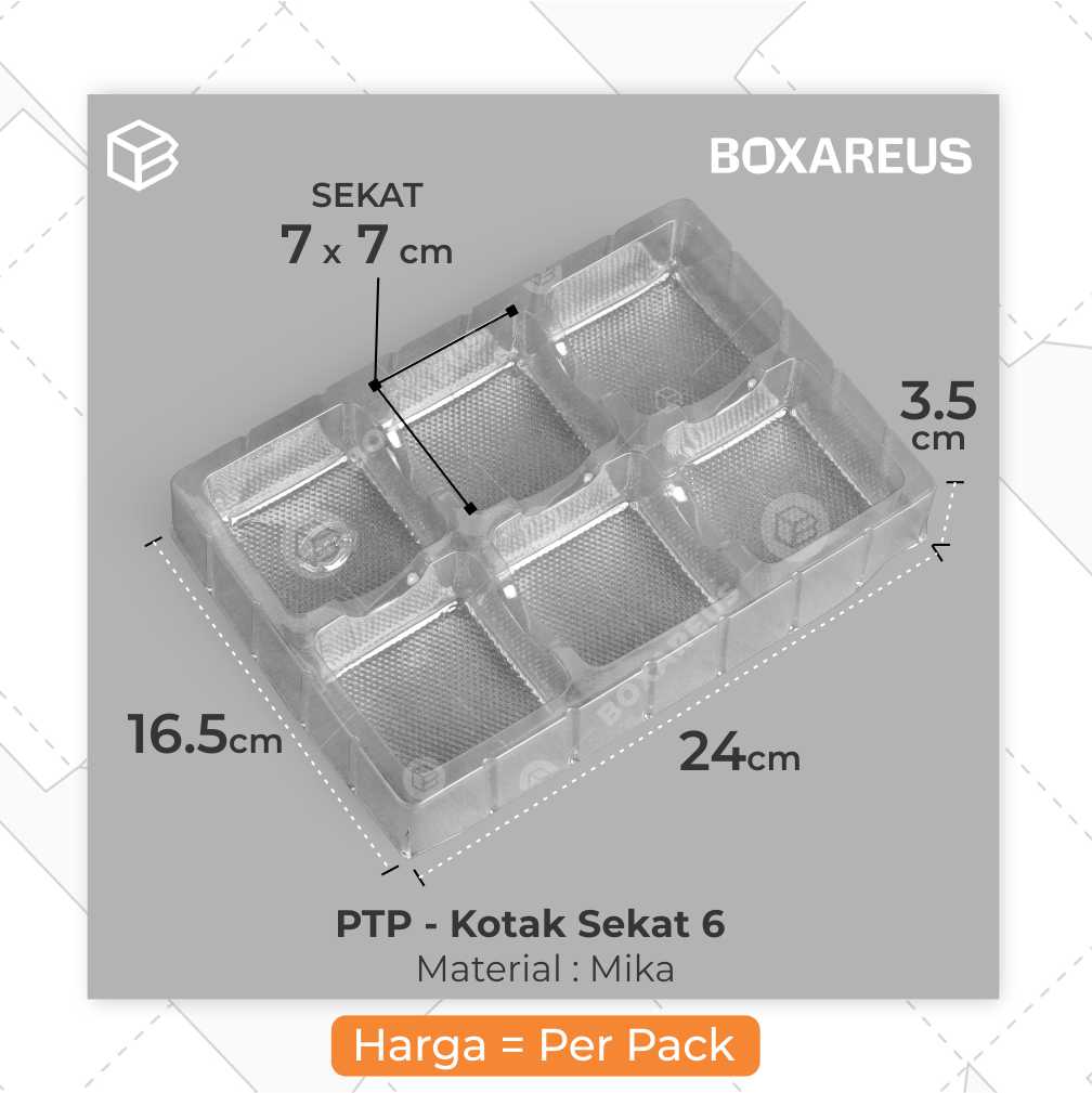 Plastik Tray Puding - PTP Kotak Sekat (50 Pc)