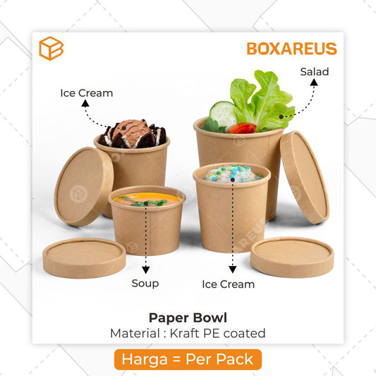 Ice Cream/Soup Cup - Paper Bowl (25 Pc)