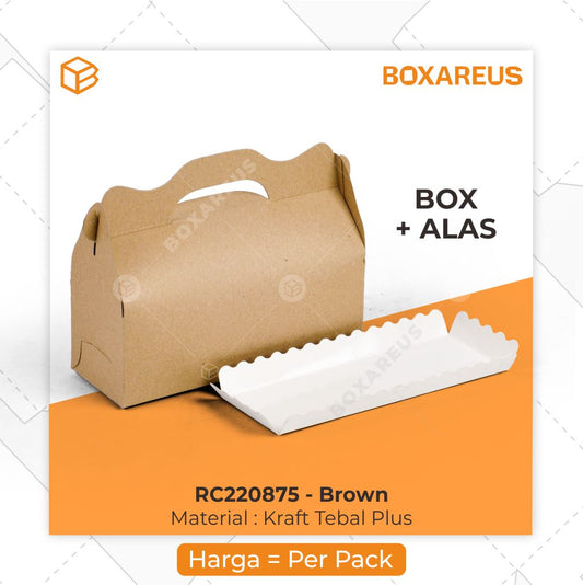 Roll Cake Box - RC220875 Brown + Tray (20 Pc)