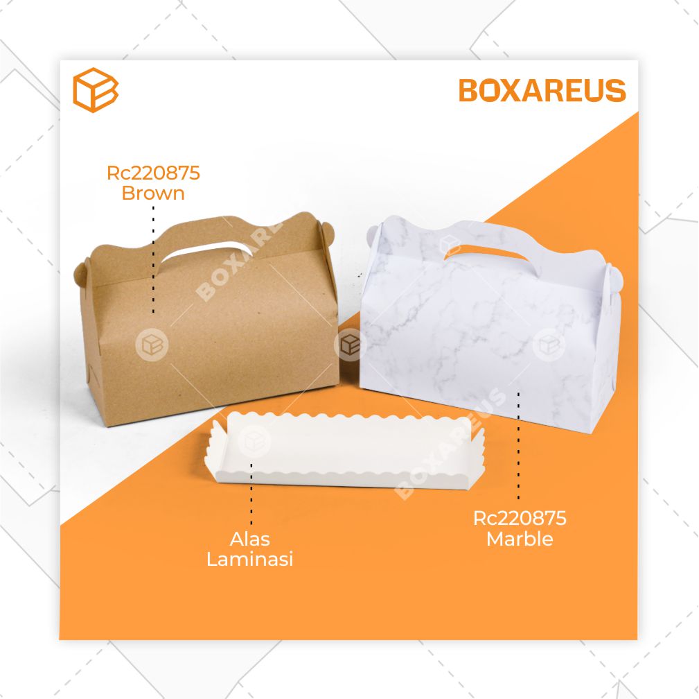 Roll Cake Box - RC220875 Brown + Tray (20 Pc)