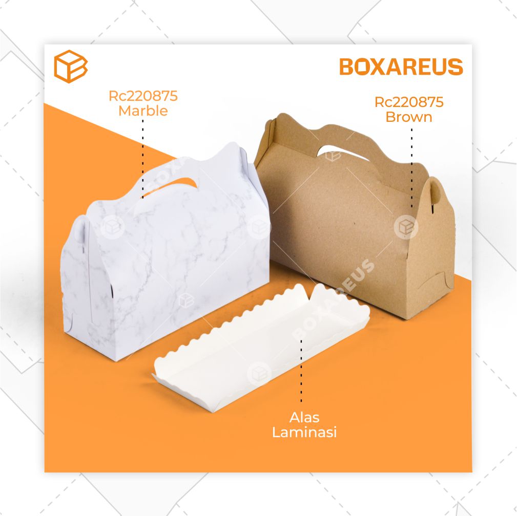Roll Cake Box - RC220875 Brown + Tray (20 Pc)