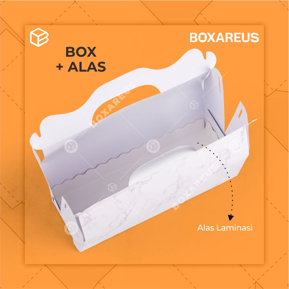 Roll Cake Box - RC220875 Marble + Tray (20 Pc)