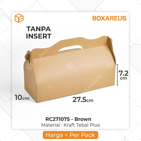 Roll Cake Box - RC271075 Brown Box Only (10 Pc)