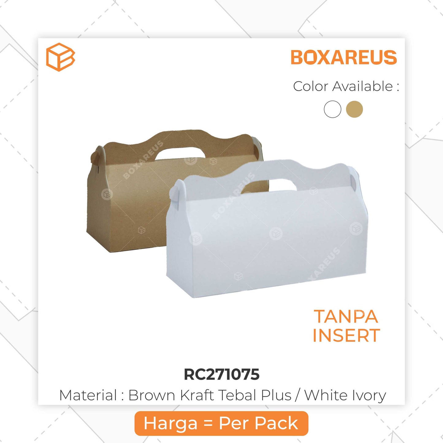 Roll Cake Box - RC271075 Brown Box Only (10 Pc)