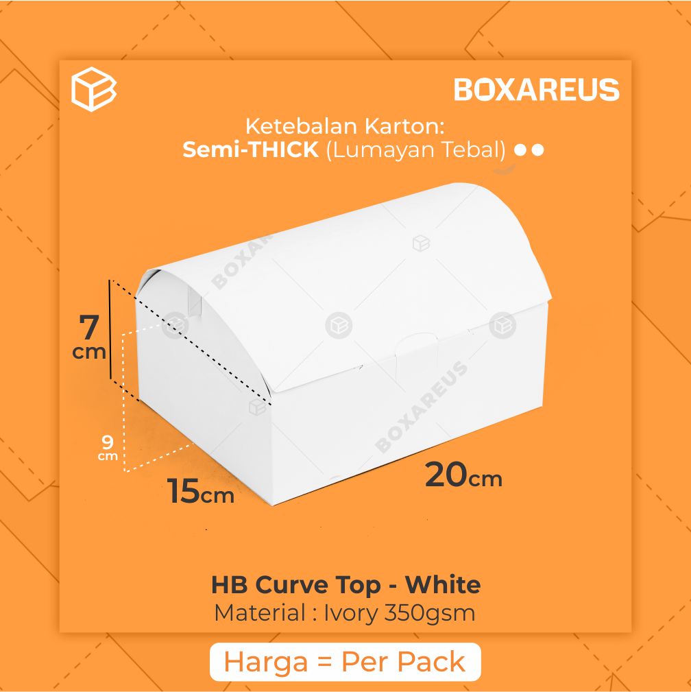 Cake Box - HB Curve Top (10 Pc)