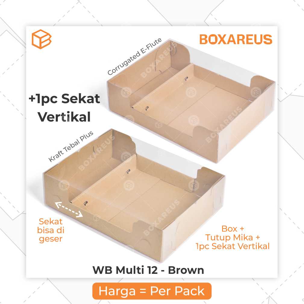 Pudding / Cup Cake Box - WB MULTI 12 (5 Pc)
