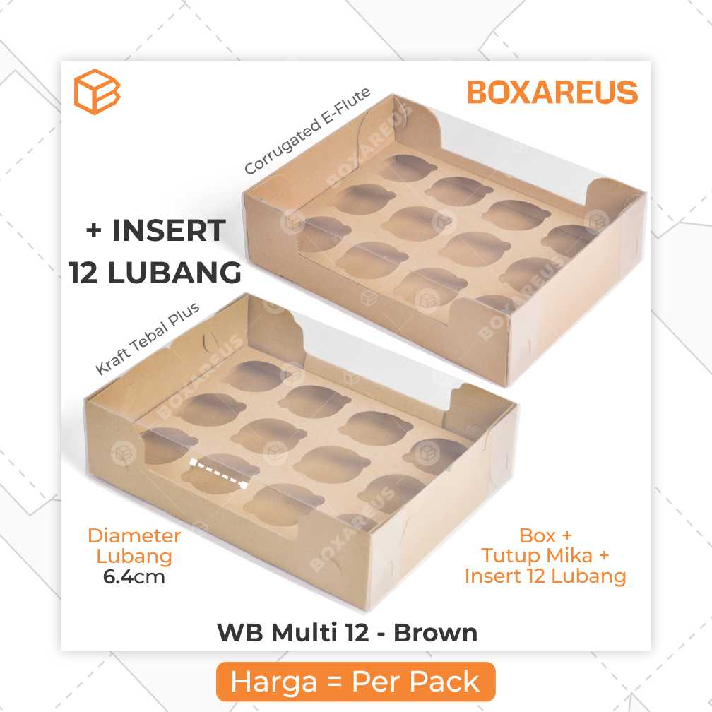 Pudding / Cup Cake Box - WB MULTI 12 (5 Pc)