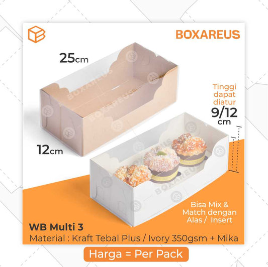 Pudding / Cup Cake Box - WB MULTI 3 (10 Pc)