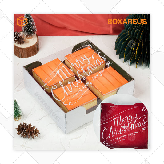 Pudding / Cup Cake Box - WBC Multi 9 Natal (5 Pc)