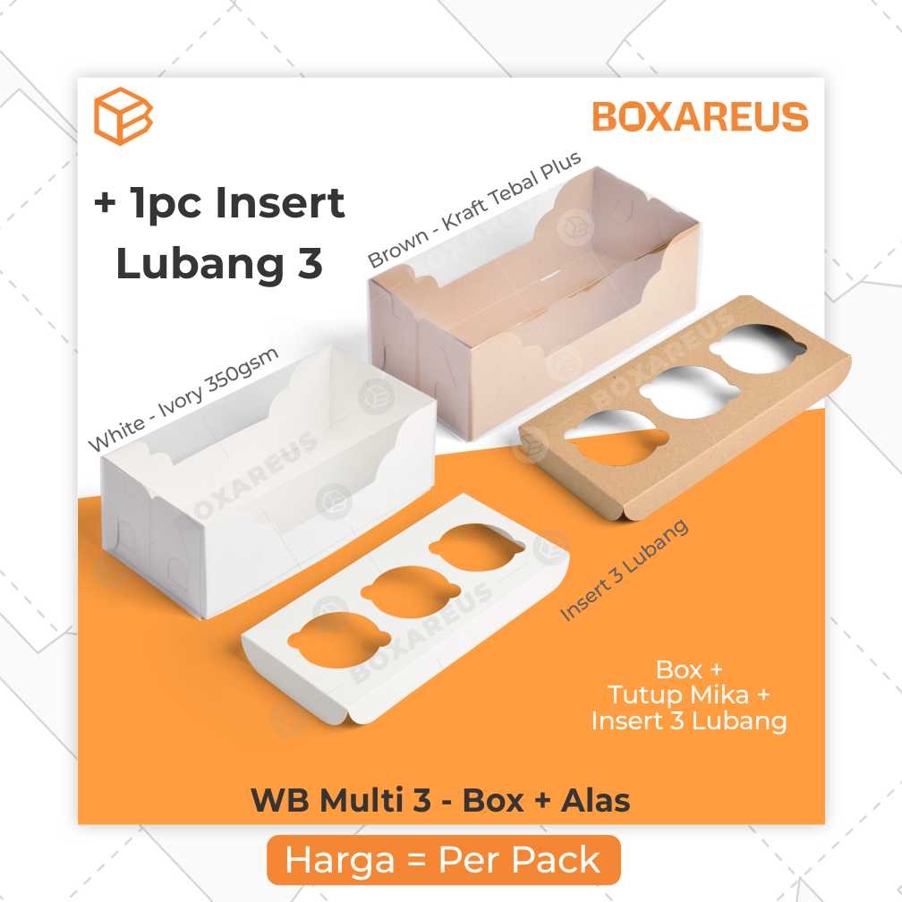 Pudding / Cup Cake Box - WB MULTI 3 (10 Pc)