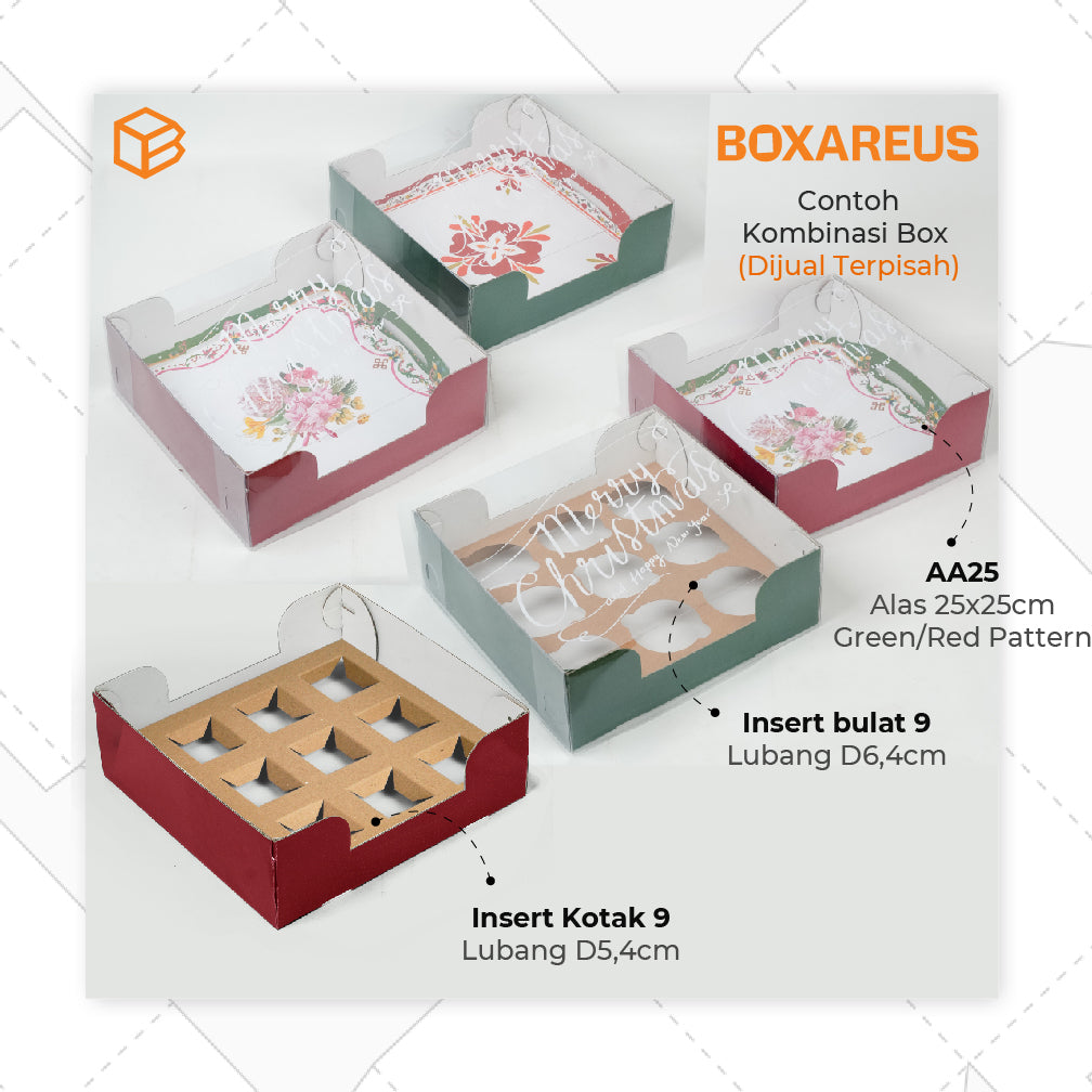 Pudding / Cup Cake Box - WBC Multi 9 Natal (5 Pc)