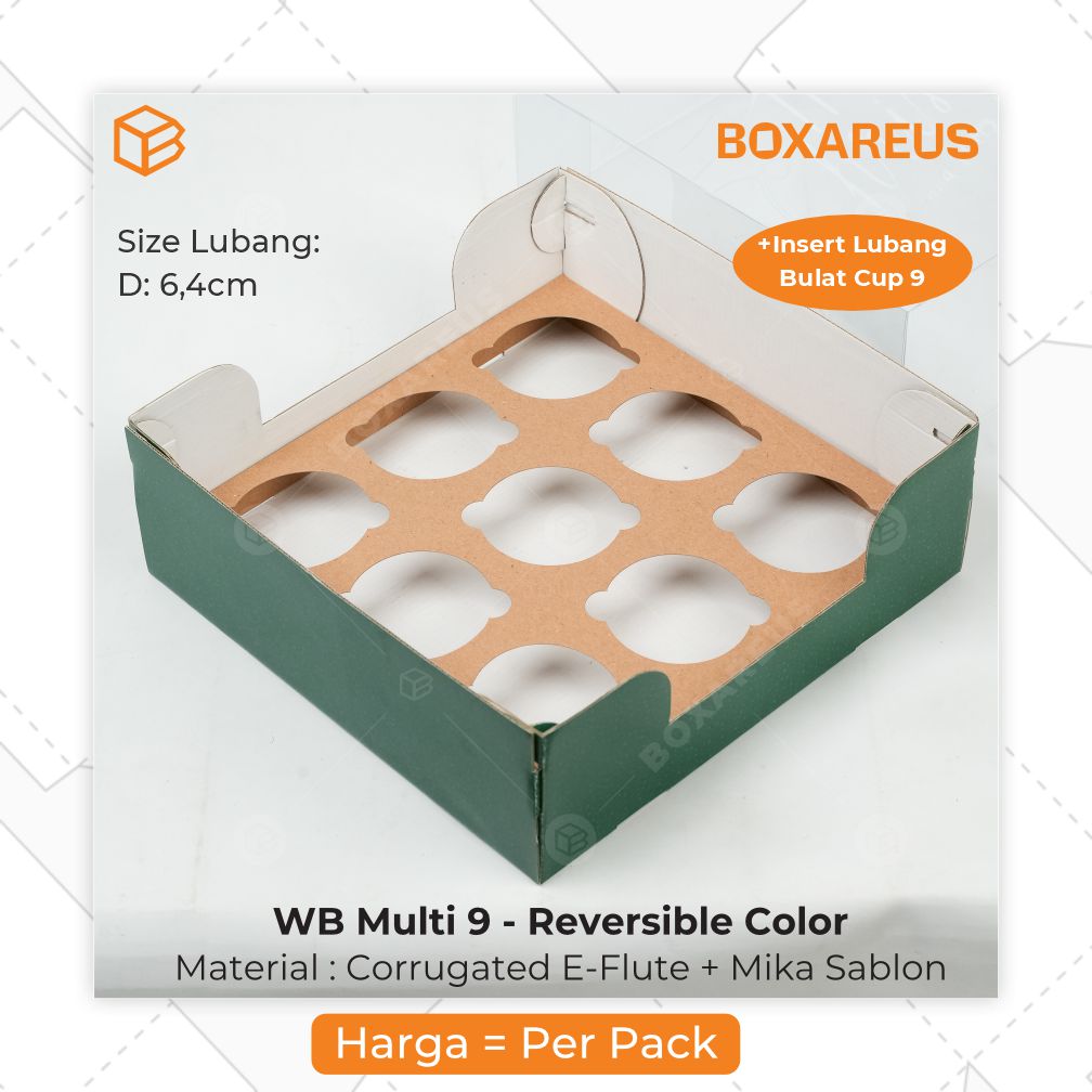 Pudding / Cup Cake Box - WBC Multi 9 Natal (5 Pc)