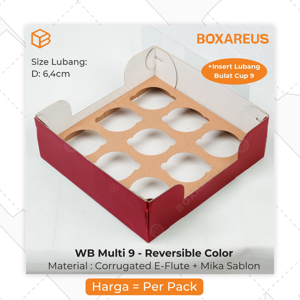 Pudding / Cup Cake Box - WBC Multi 9 Natal (5 Pc)