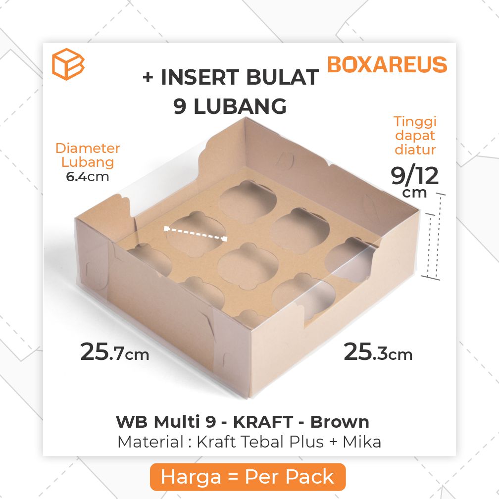 Pudding / Cup Cake Box - WB MULTI 9 (5 pc)
