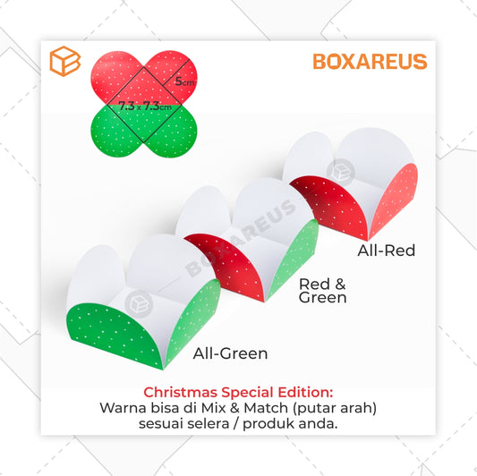 Box Pie isi 6 - WB Pie 6 Alas Red Green Natal / Christmas (10pc)