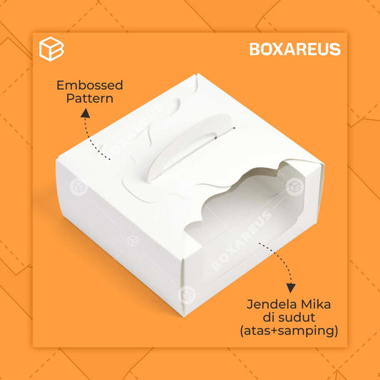 Cake Box Mika - 42210 White Emboss (10 pc)