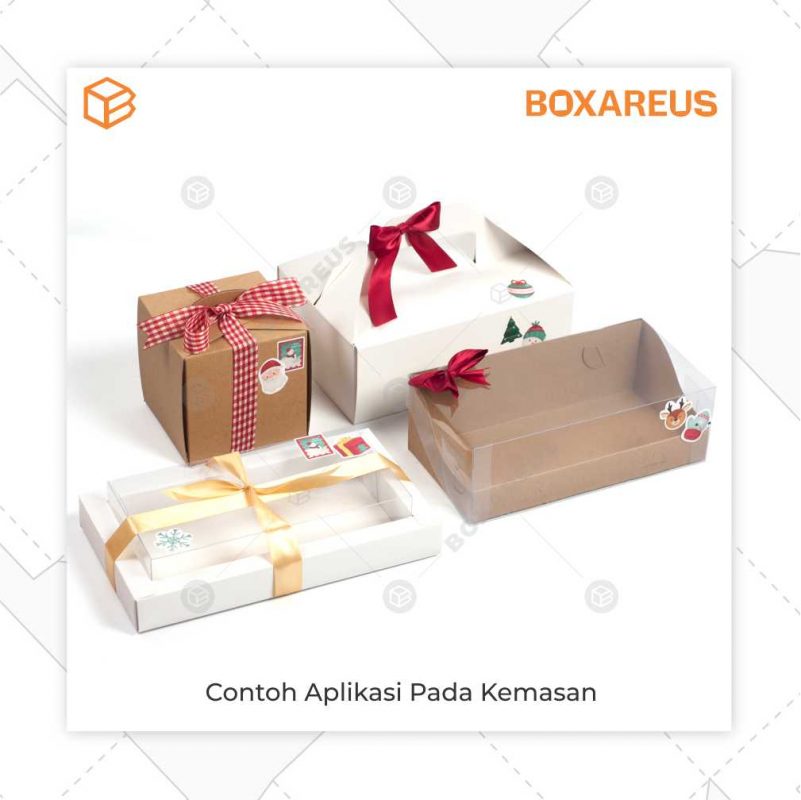 Stiker Natal Christmas Sticker Label Kemasan STC Icon Box Are Us